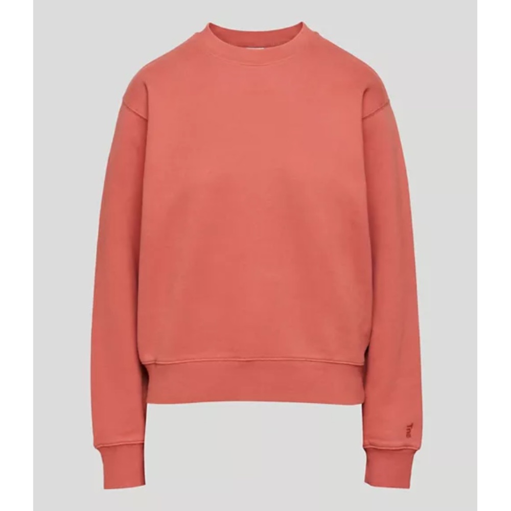 Aritzia TNA Cozy Fleece Perfect Crew Sweatshirt - light orange/red